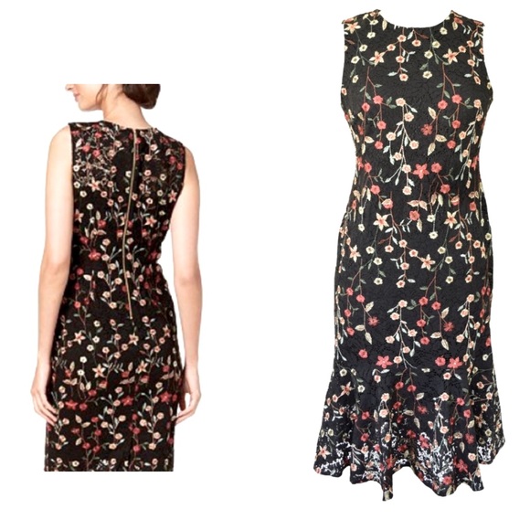 🌼Calvin Klein Black Floral Dress🌼 - Picture 1 of 6